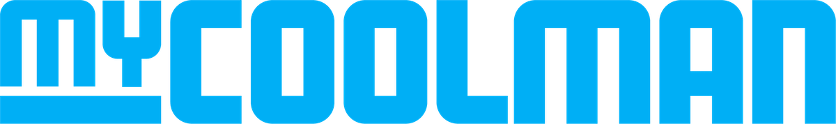 Blue text logo spelling 